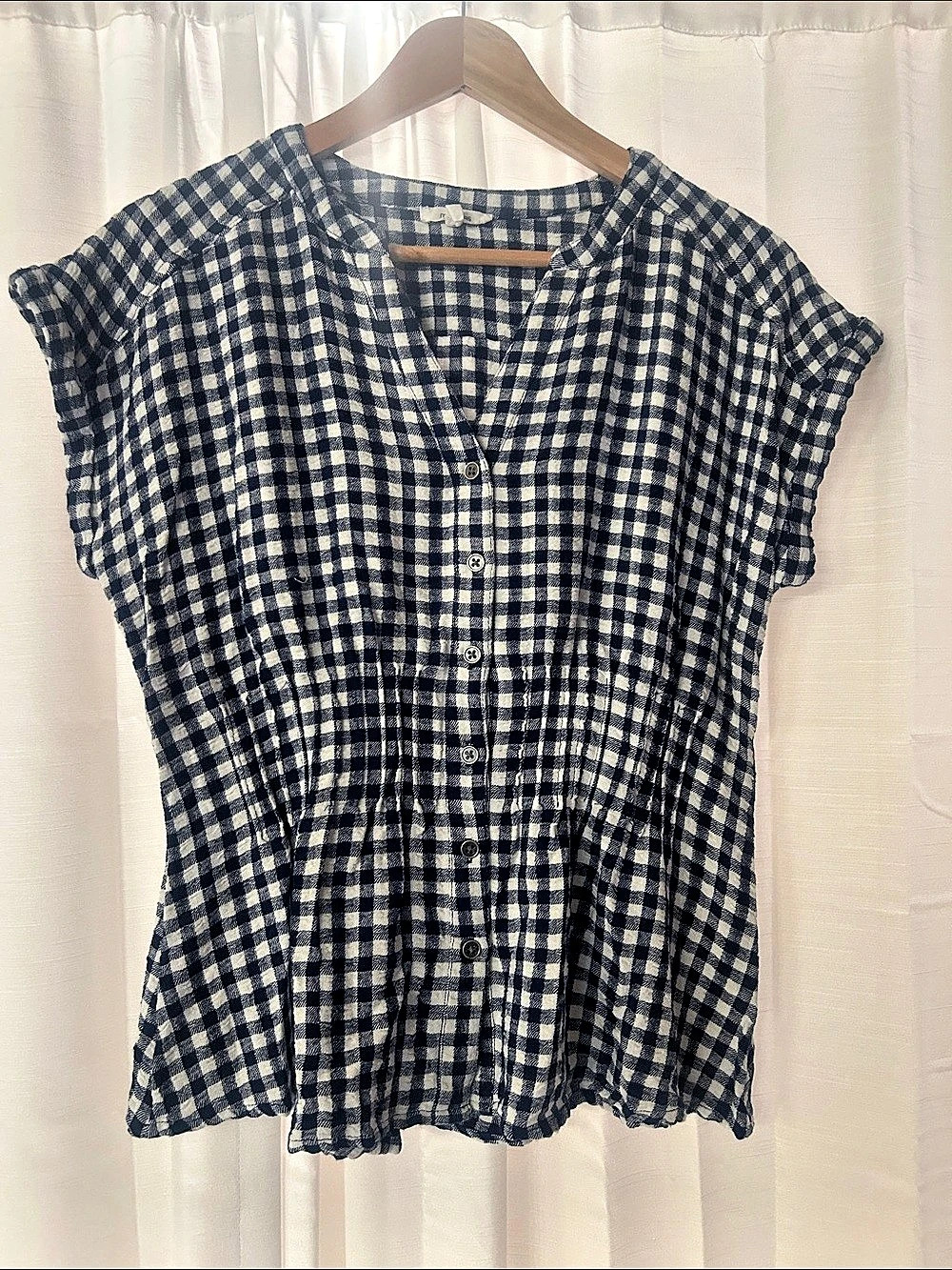 Maurice’s Blue & White Gingham Blouse
